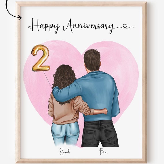 Personalized Mothers Day Gift Anniversary Gift Custom Couple Portrait Wall Art Husband Gift Wife Gift Boyfriend Gift Girlfriend Gift