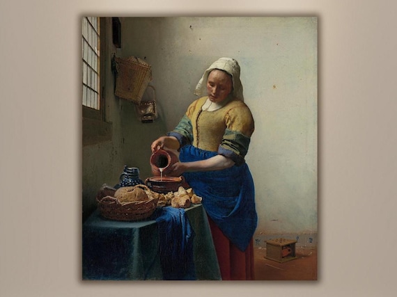 Johannes Vermeer The Milkmaid Dutch Baroque Kitchen Oil Painting Poster
