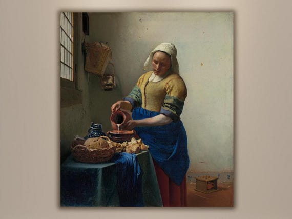 The Milkmaid Canvas Print Johannes Vermeer Dutch Baroque Wall Art