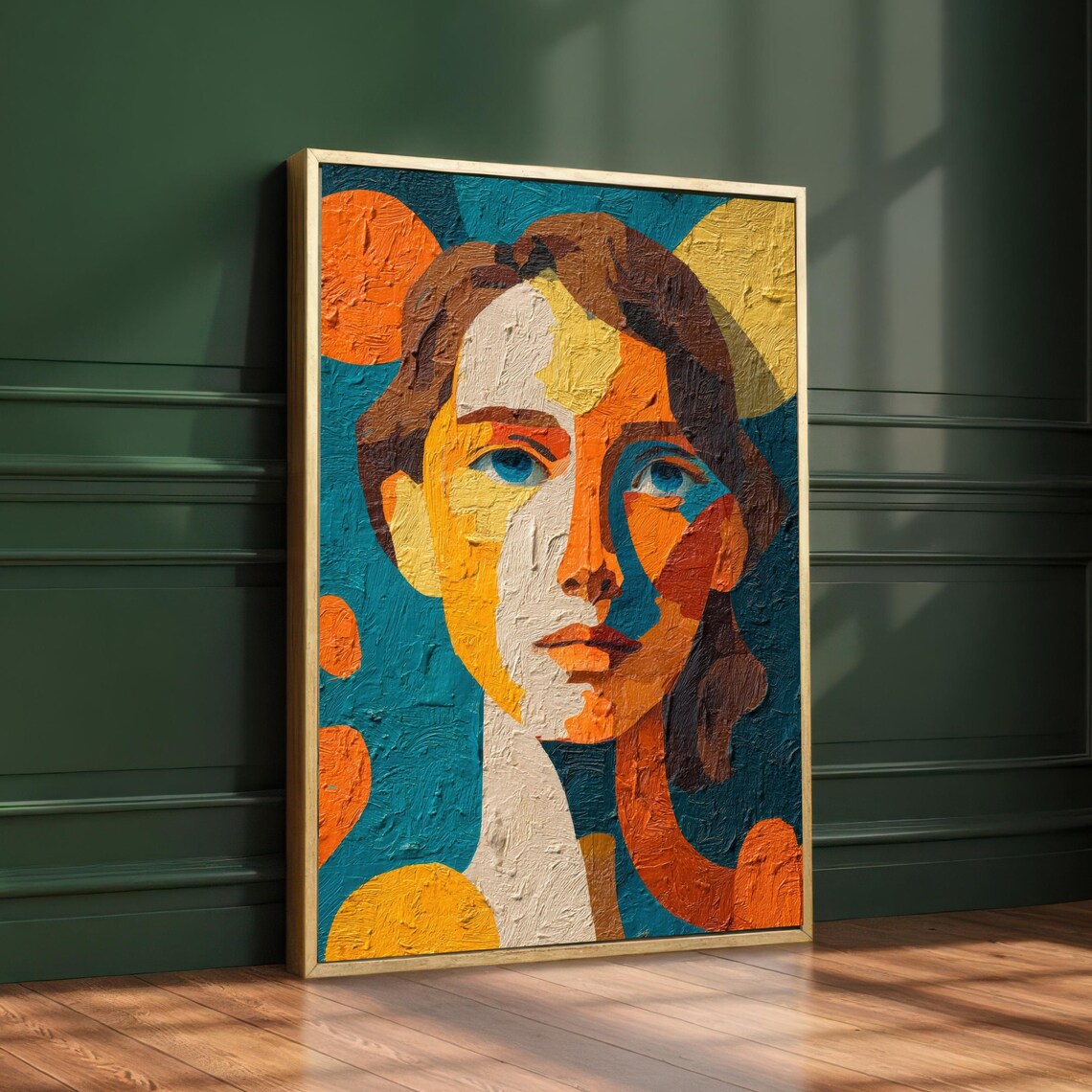 Abstract Portrait Wall Art Modern Female Illustration Contemporary Lady Face Decor
