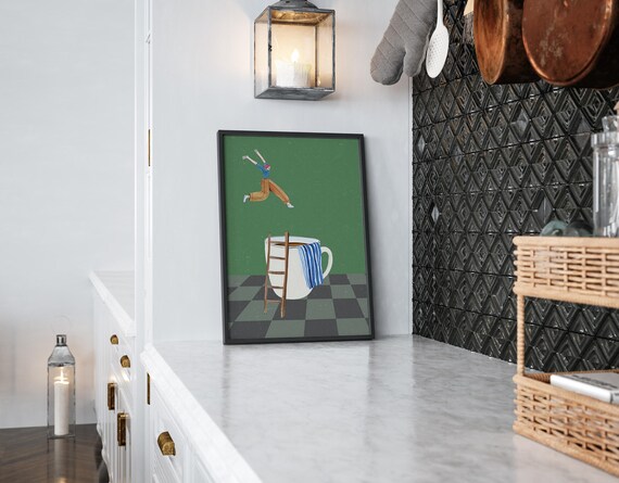 Coffee Diver Good Morning Coffee Lover Art Print