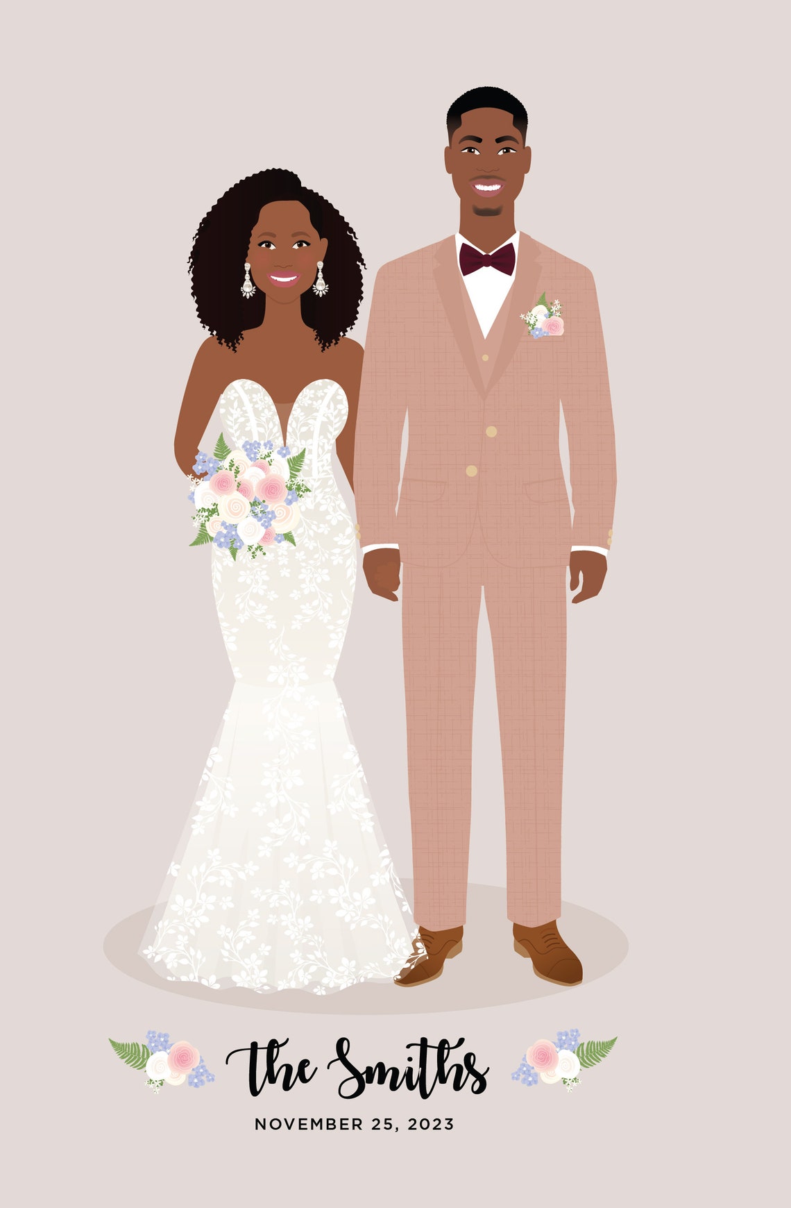 Wedding Couple, Personalized Drawing - Image 2