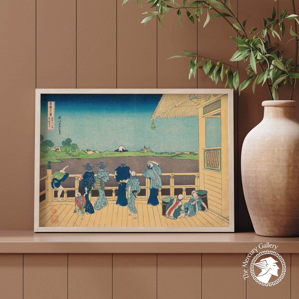 Hokusai Sazai Hall Temple Arhats Visitors Viewing Mount Fuji Ukiyo E Poster - Image 5