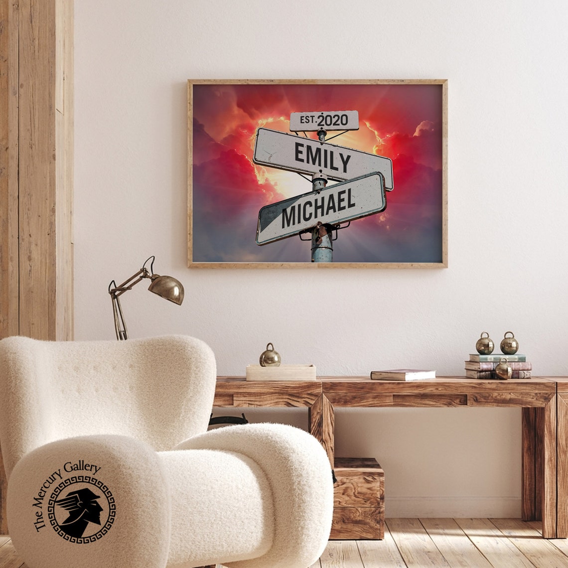 Custom Name Vintage Street Sign Sunset Poster Personalized Gift - Image 2