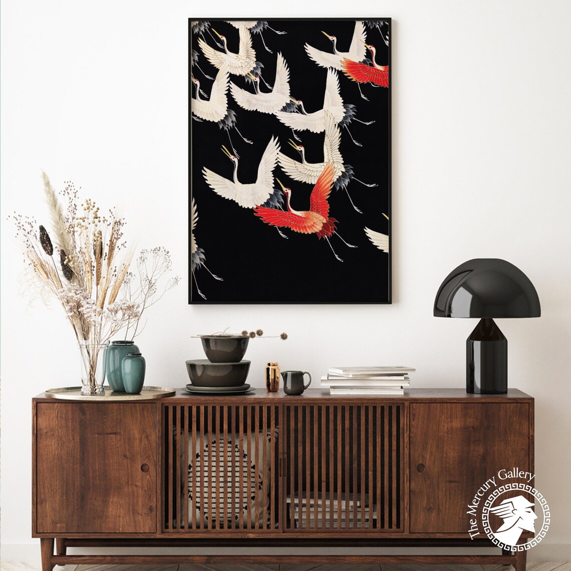 Flying Birds Vintage Oriental Animal Art Print - Image 6