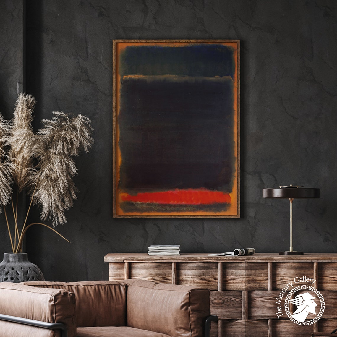 Mark Rothko Dark Black Over Red Band Dramatic Abstract Art Poster - Image 3