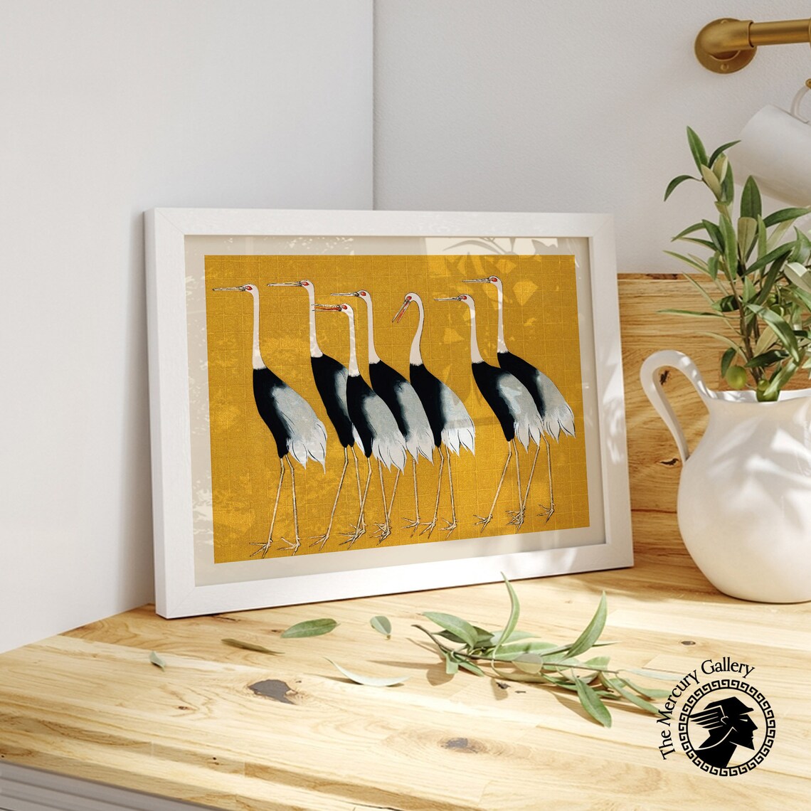 Yellow Crane Ogata Korin Vintage Birds Art Print - Image 5