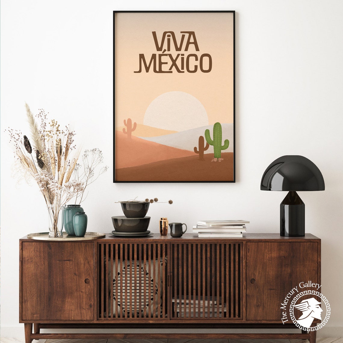 Viva Mexico Desert Cactus Sunset Modern Boho Travel Poster Wall Print - Image 6