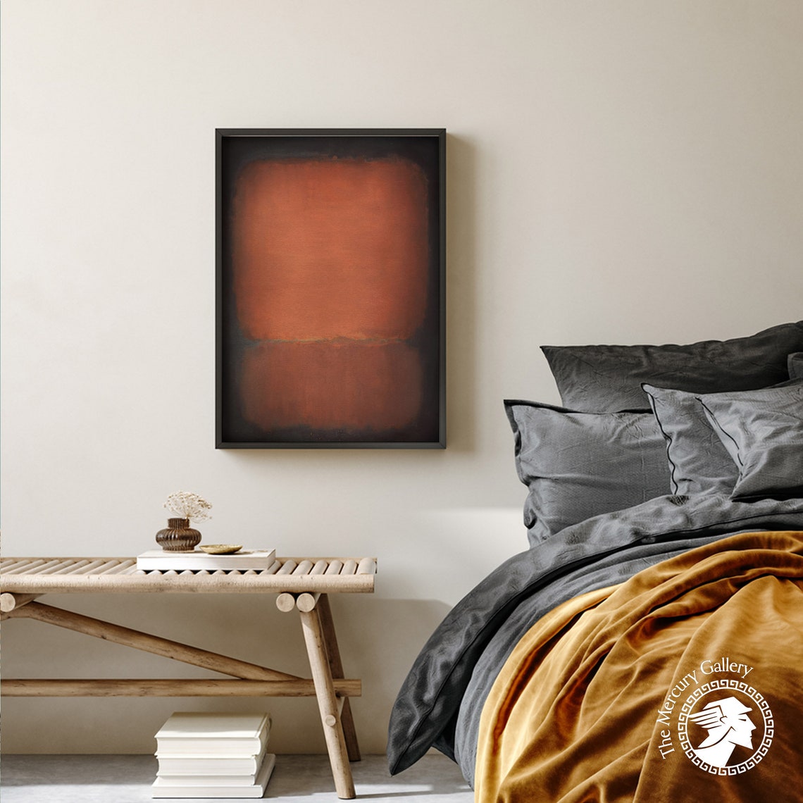 Mark Rothko Dark Black Over Deep Rust Red Moody Abstract Art Poster - Image 5