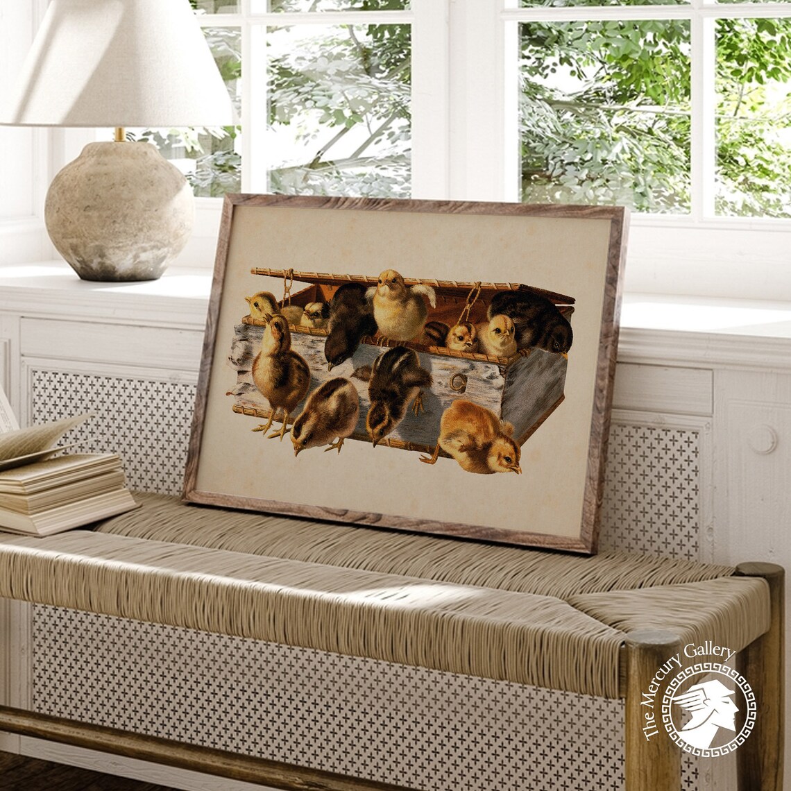 Vintage Baby Chicks In Wicker Basket Antique Farmhouse Art Print - Image 4