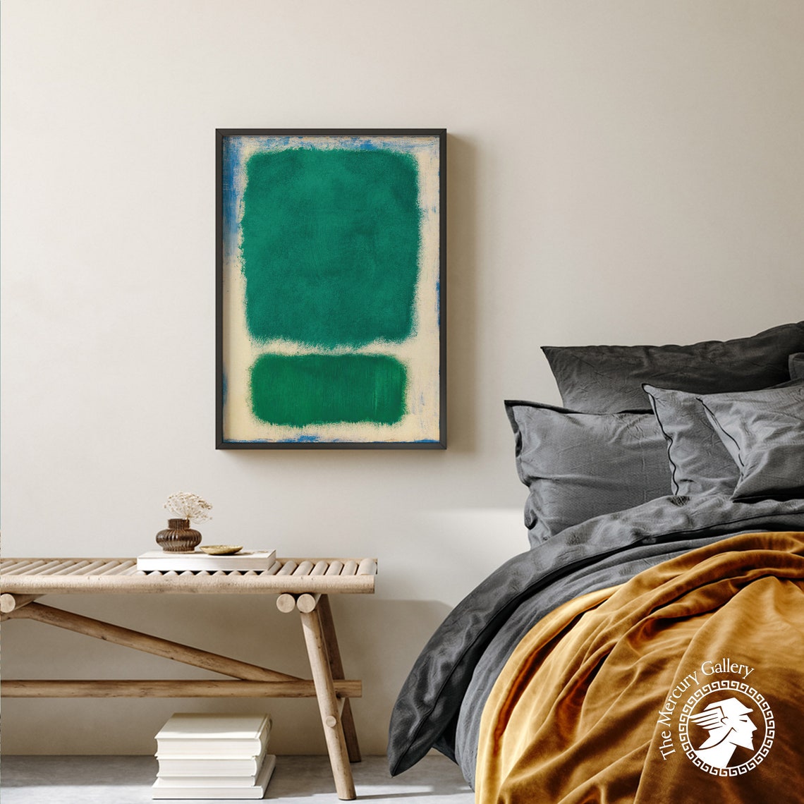 Mark Rothko Emerald Green Blocks On Cream Abstract Color Field Poster - Image 3