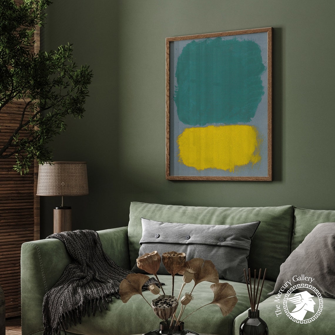 Mark Rothko Teal Green And Yellow Blocks On Gray Abstract Poster - Image 6