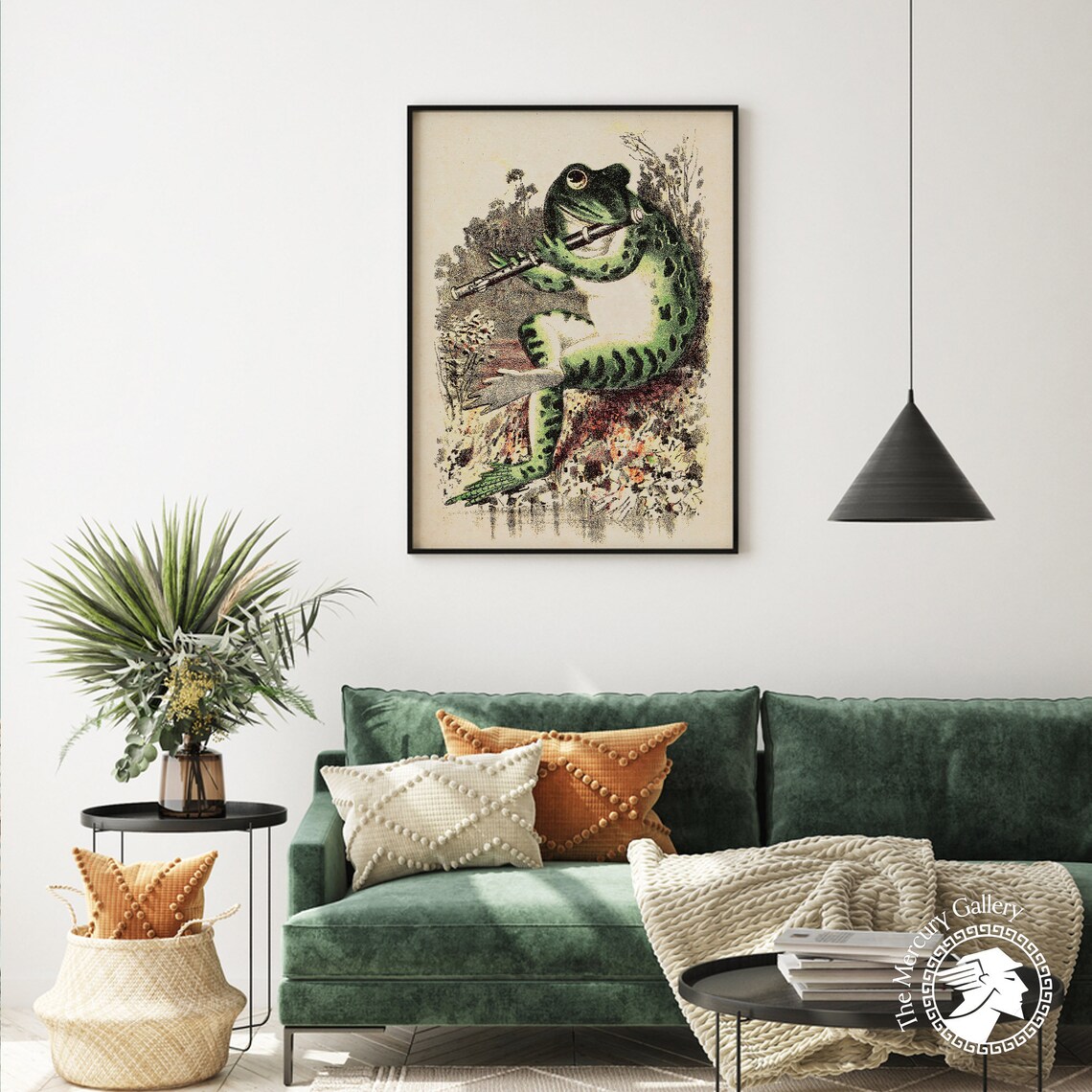 Frog Playing Banjo In Moonlight Vintage Art Print - Image 3