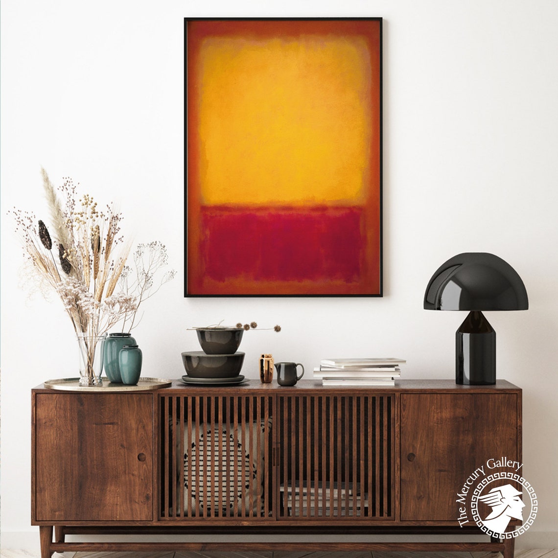 Mark Rothko Glowing Yellow Over Deep Red Color Field Abstract Poster - Image 4