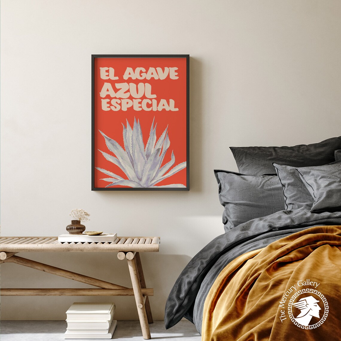 Retro Agave Print, Vintage Mexican Floral Decor - Image 3