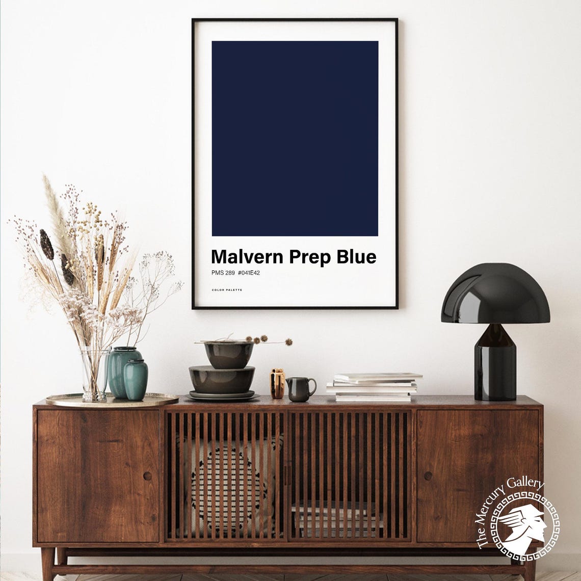 Malvern Prep Blue Color Palette Swatch Minimalist Navy Wall Art Poster - Image 6
