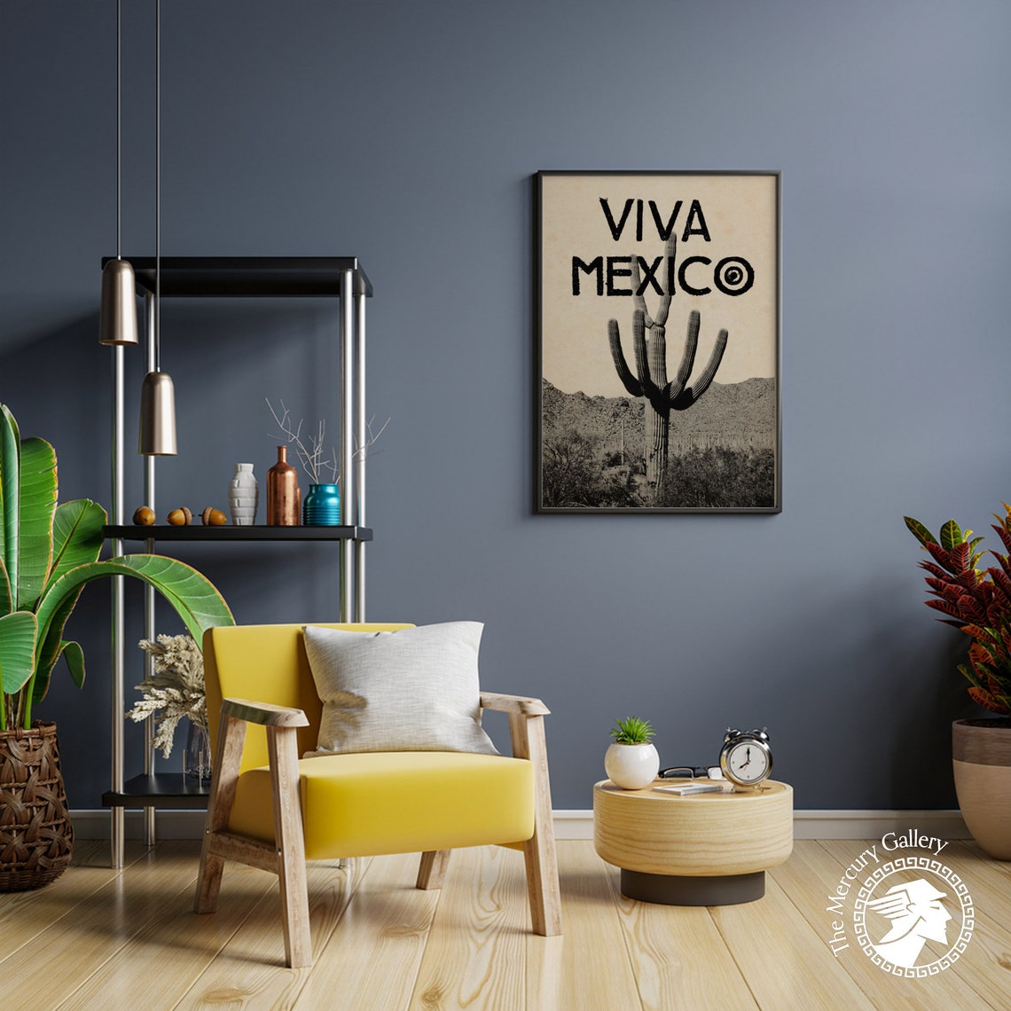 Viva Mexico Saguaro Cactus Desert Sepia Vintage Travel Poster Wall Art - Image 6