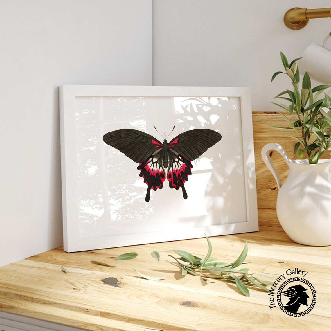Botanical Butterfly Farmhouse Retro Art Print - Image 5