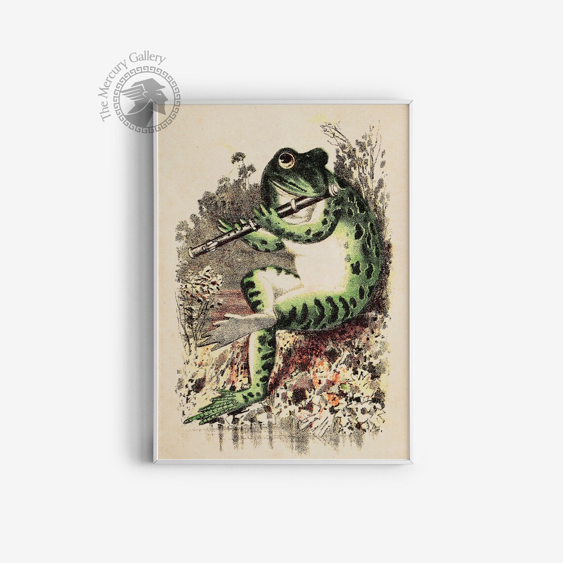 Frog Playing Banjo In Moonlight Vintage Art Print - Image 2
