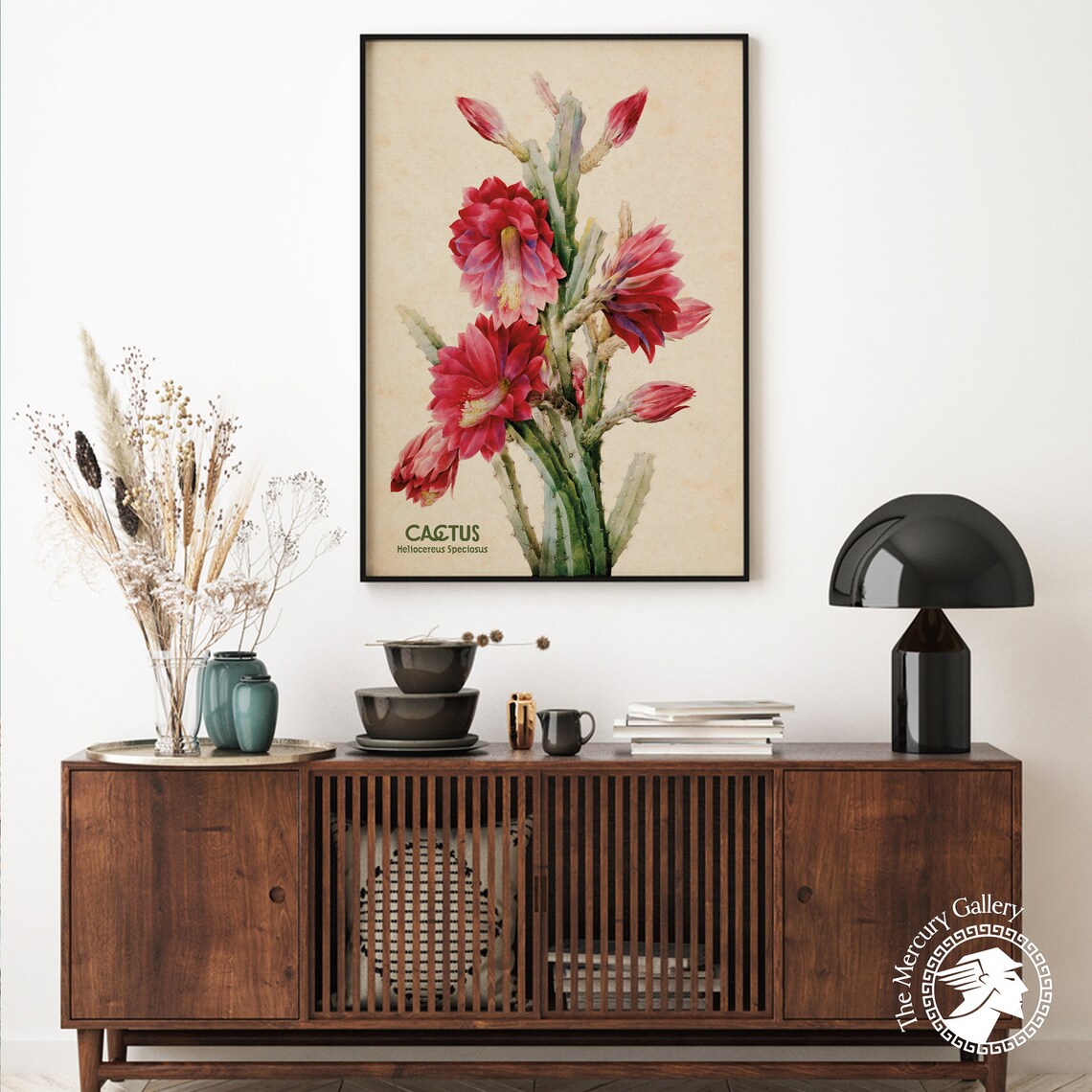 Flowering Desert Cactus Plant Art, Southwestern Decor - Image 5