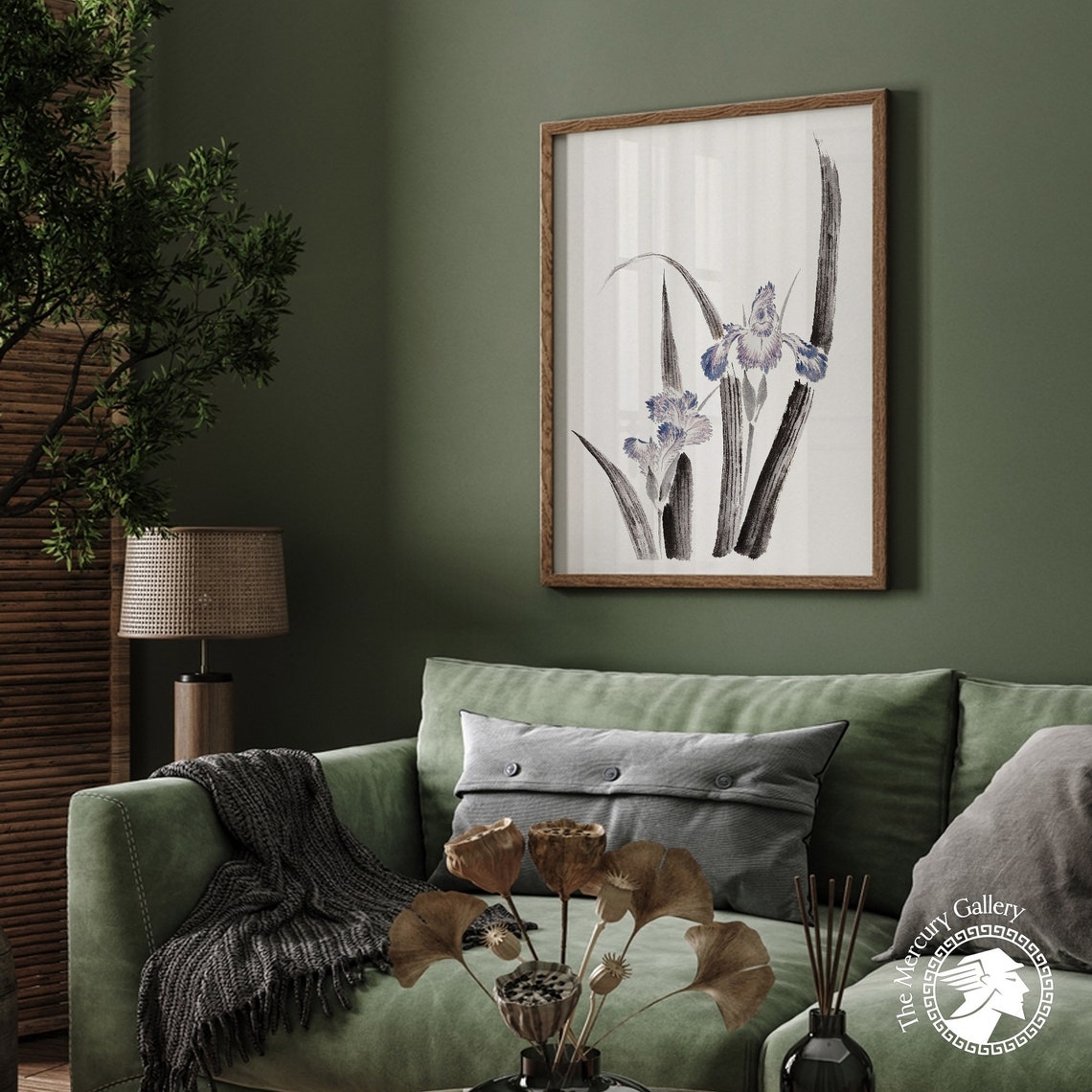 Hokusai Japanese Iris Flower Ink Painting Botanical Wall Art Poster - Image 2