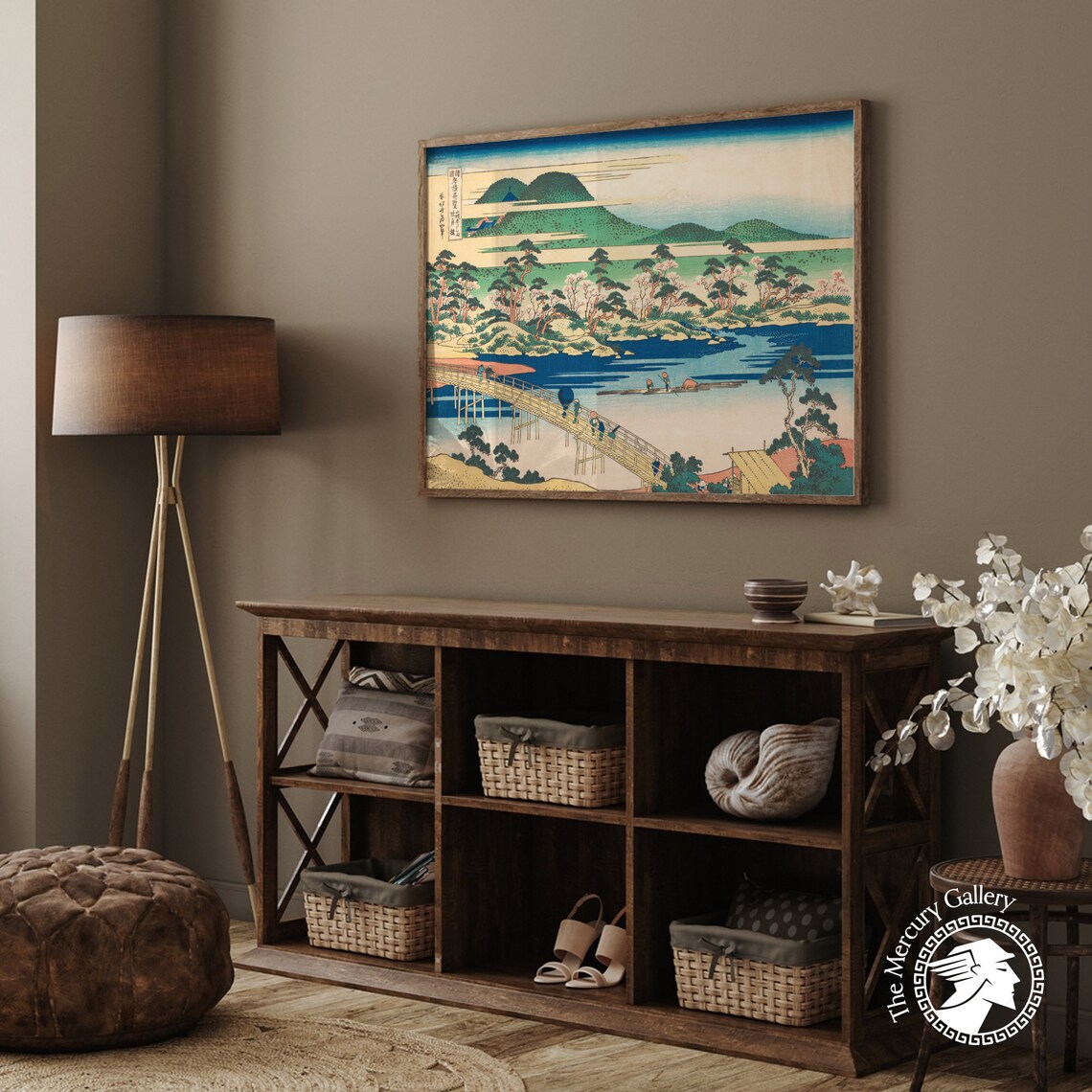 Hokusai Togetsu Bridge Arashiyama River Kyoto Japanese Woodblock Art Poster - Image 5