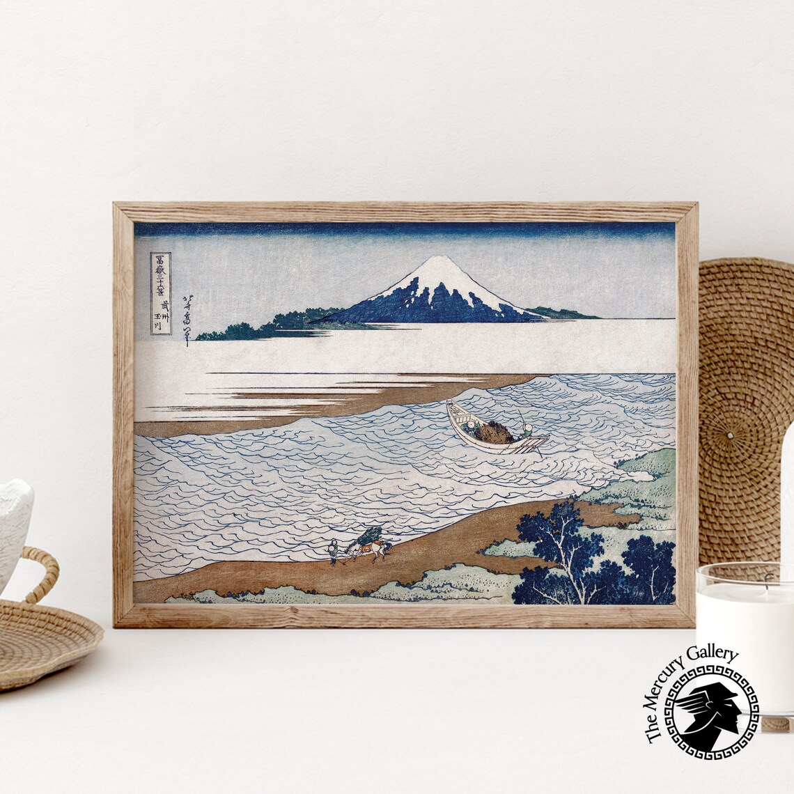 Hokusai Print Japan Wall Art The Jewel River In Musashi Province Ukiyo E Art Japanese Posters Woodblock Print Japanese Decor