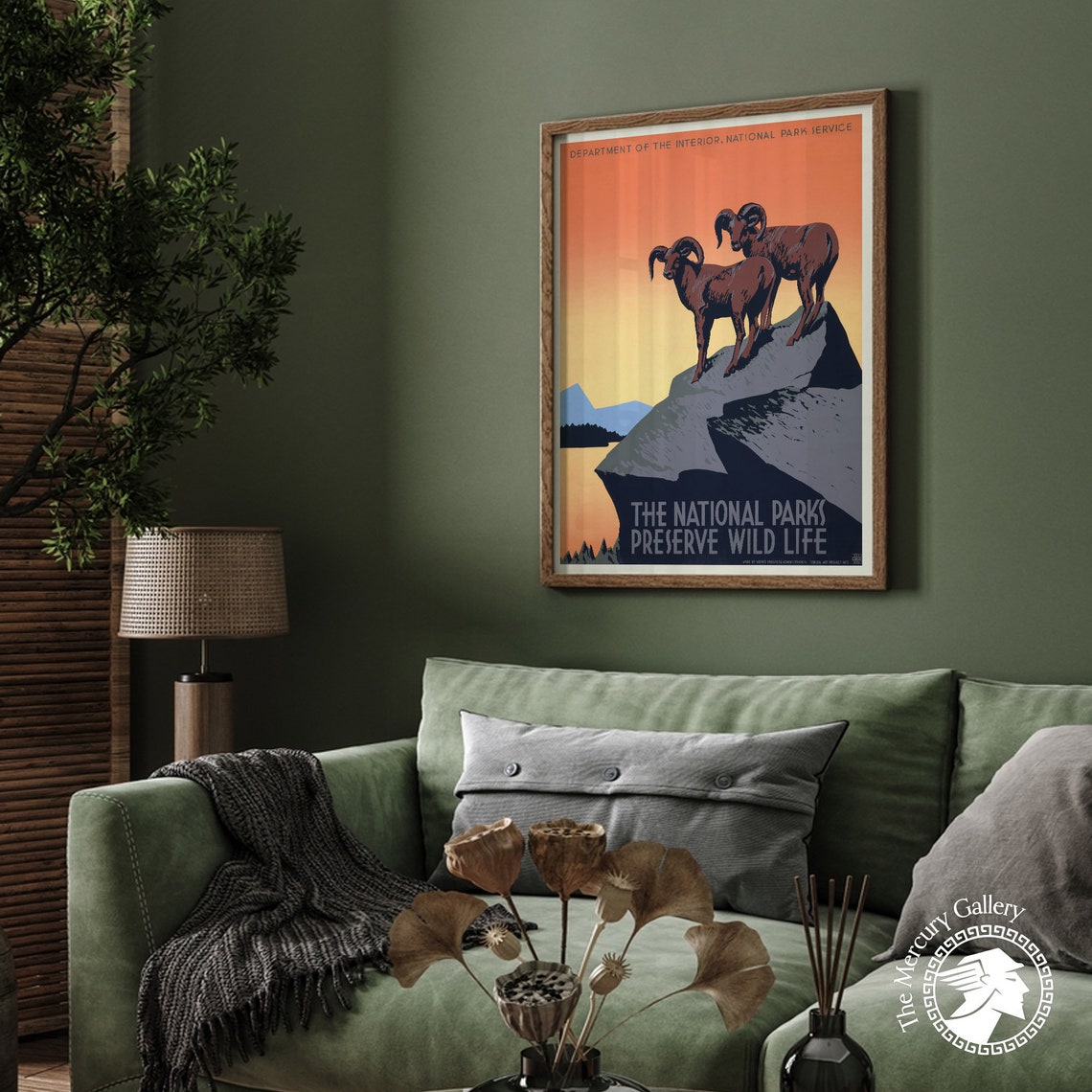 National Parks Bighorn Sheep Sunset WPA Vintage Wildlife Poster Print - Image 6