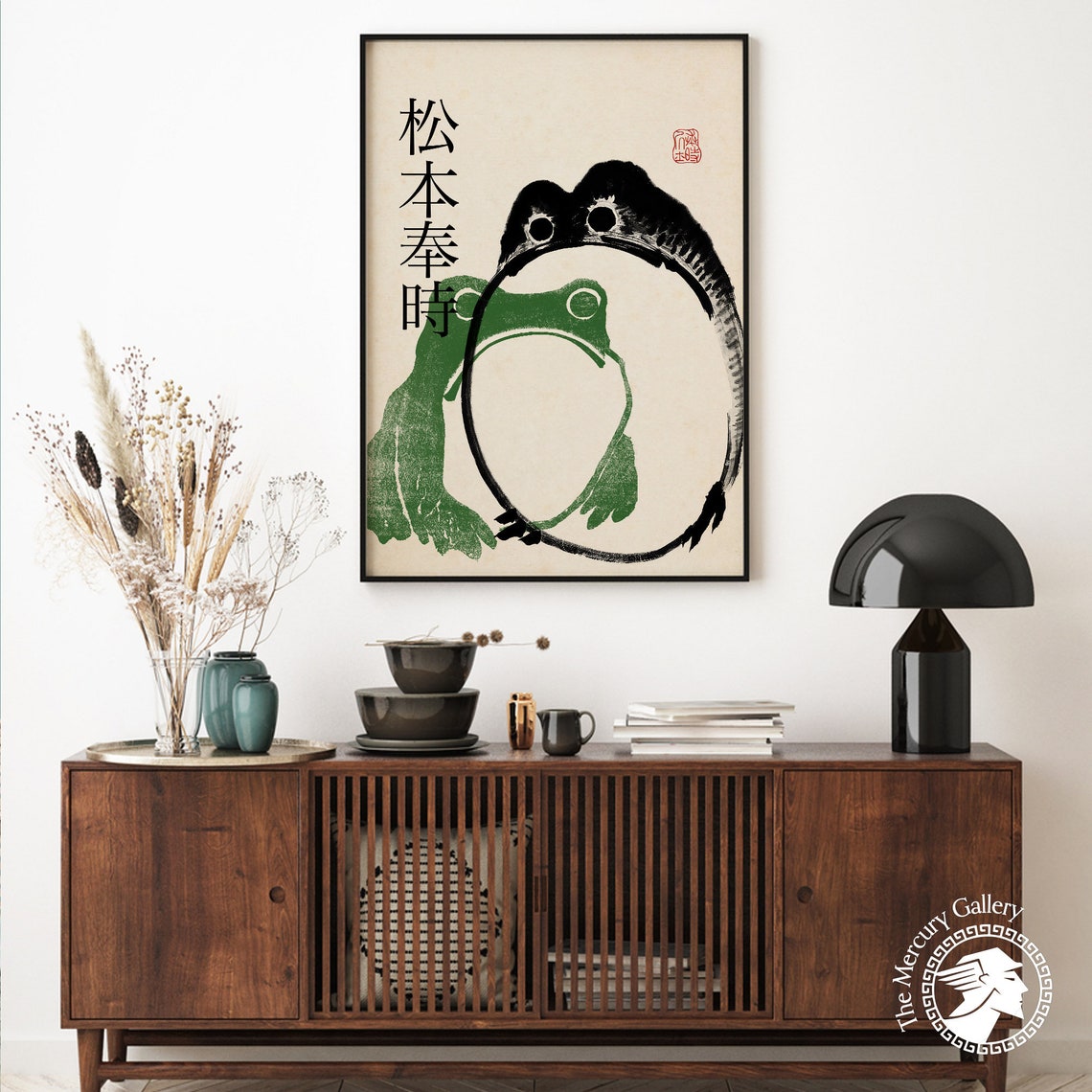 Matsumoto Hoji Art Print Japanese Frog Poster Green Black Matsumoto Hoji Animal Art Print Frog Poster Funny Animal Print Animal Gift - Image 6