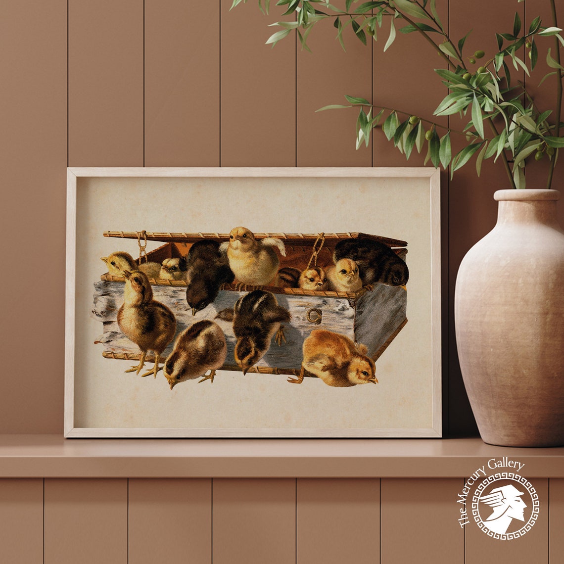 Vintage Baby Chicks In Wicker Basket Antique Farmhouse Art Print - Image 5