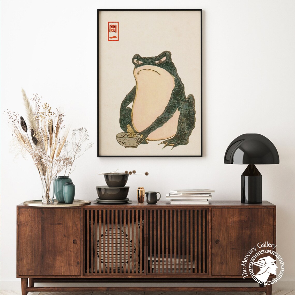 Vintage Green Frog Funny Animal Wall Art Print - Image 6