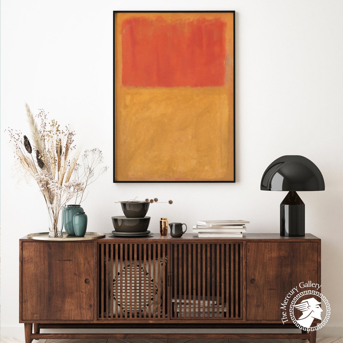Mark Rothko Orange Red Over Golden Yellow Color Field Abstract Poster - Image 2
