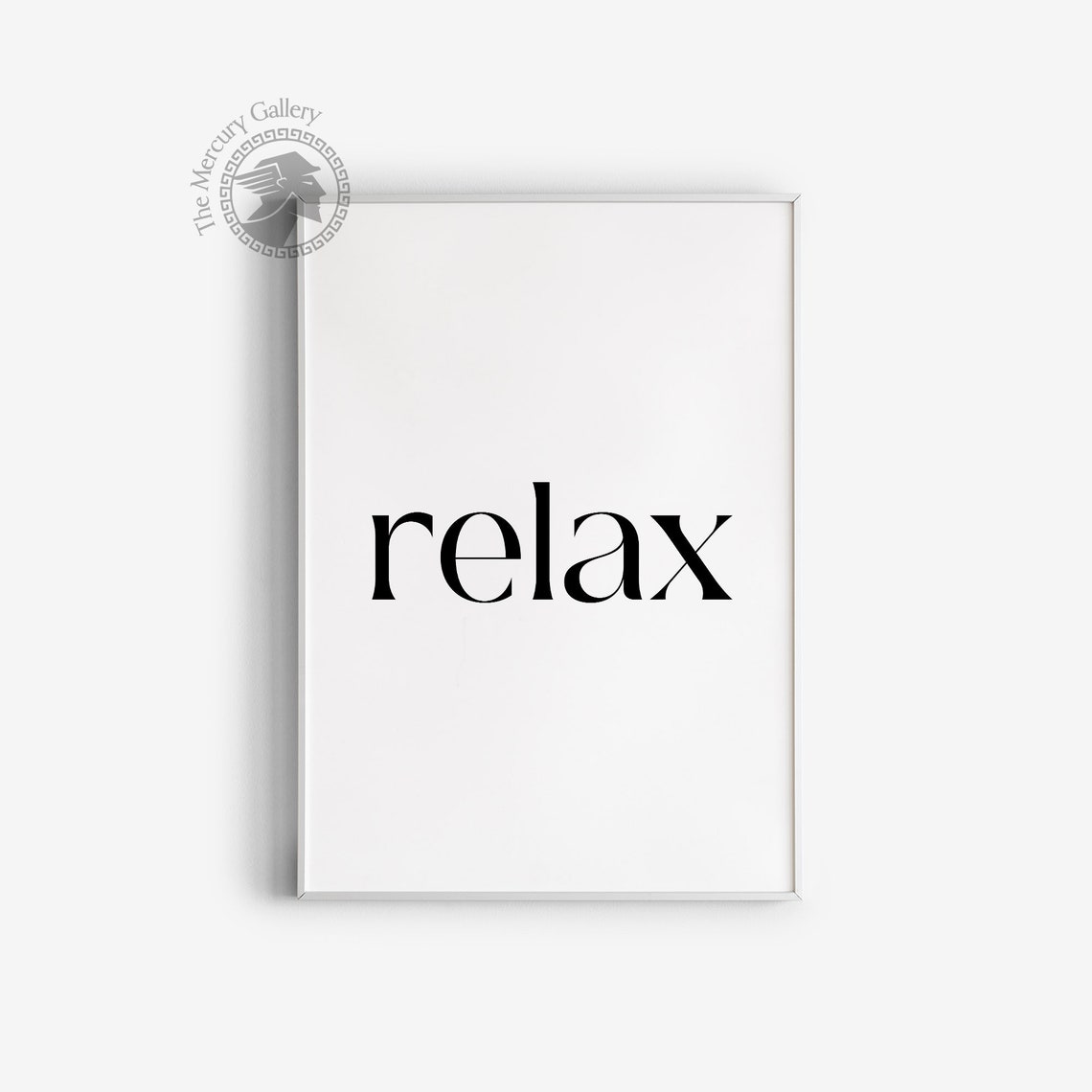 Relax Typography Black White Minimalist Serif Quote Wall Art Poster - Image 3
