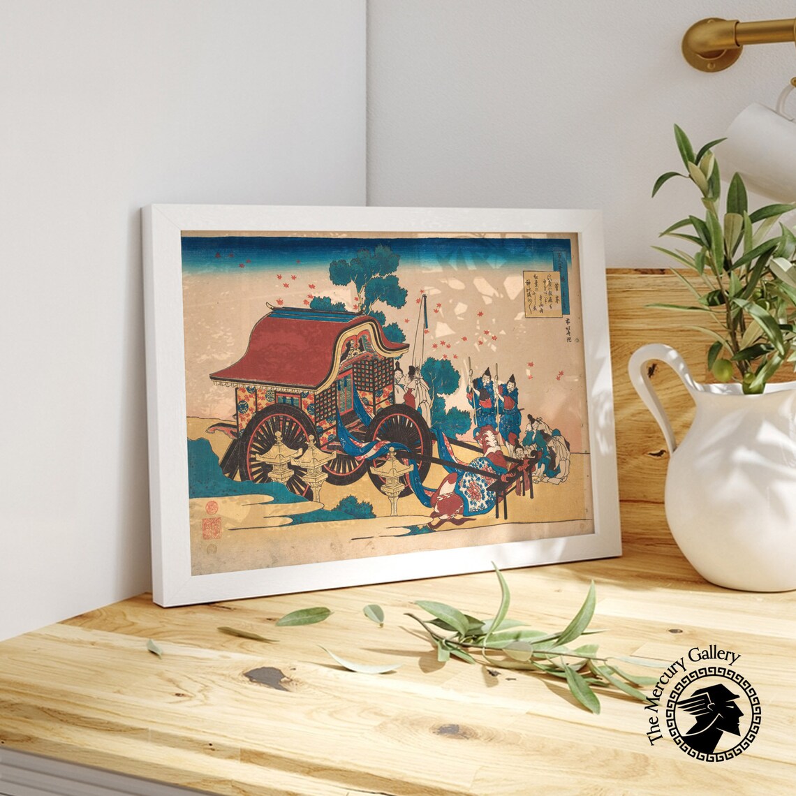 Hokusai Court Carriage Maple Leaves Japanese Aristocrat Woodblock Poster - Image 4