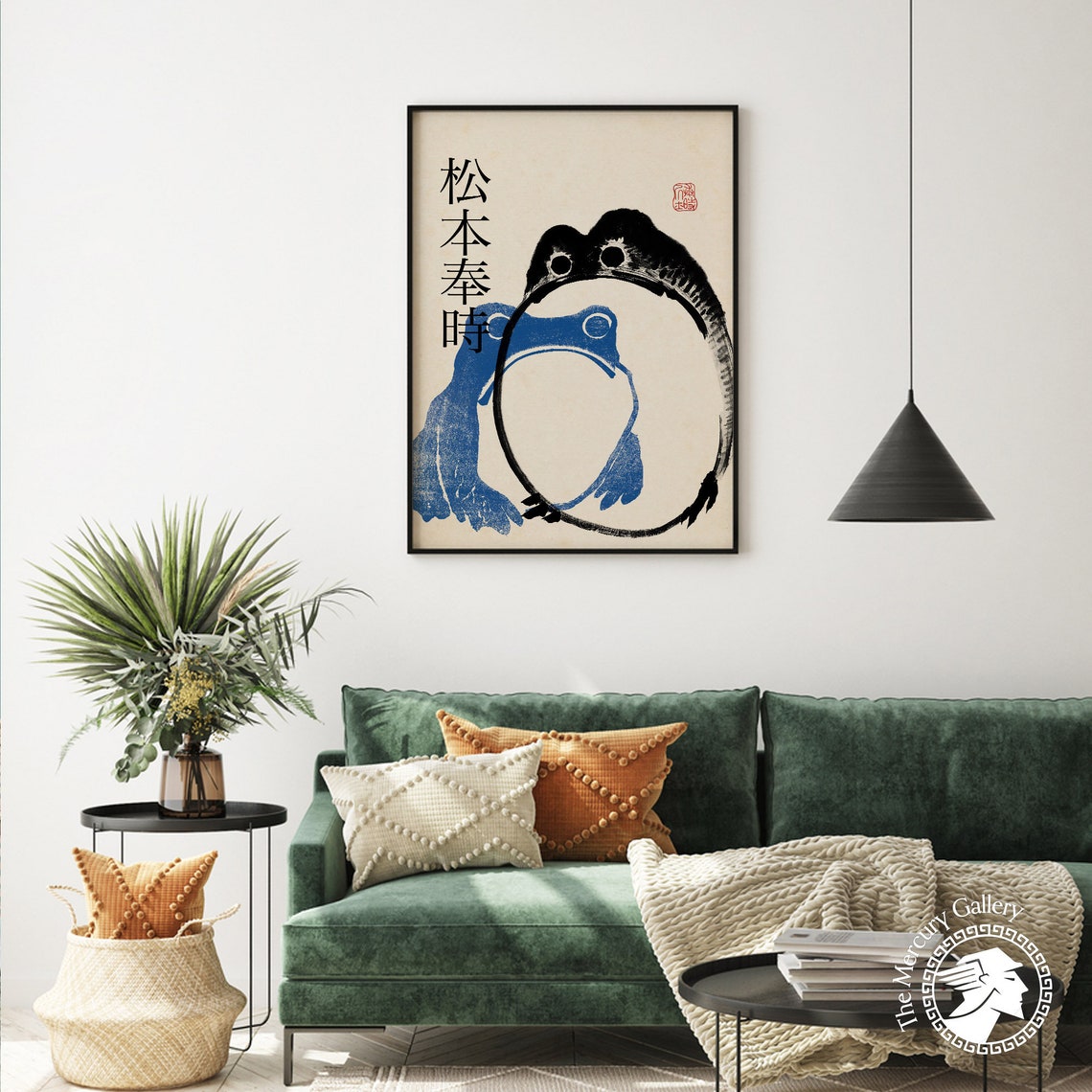 Matsumoto Hoji Art Print Japanese Frog Poster Blue Black Matsumoto Hoji Animal Art Print Frog Poster Funny Animal Print Animal Gift - Image 4