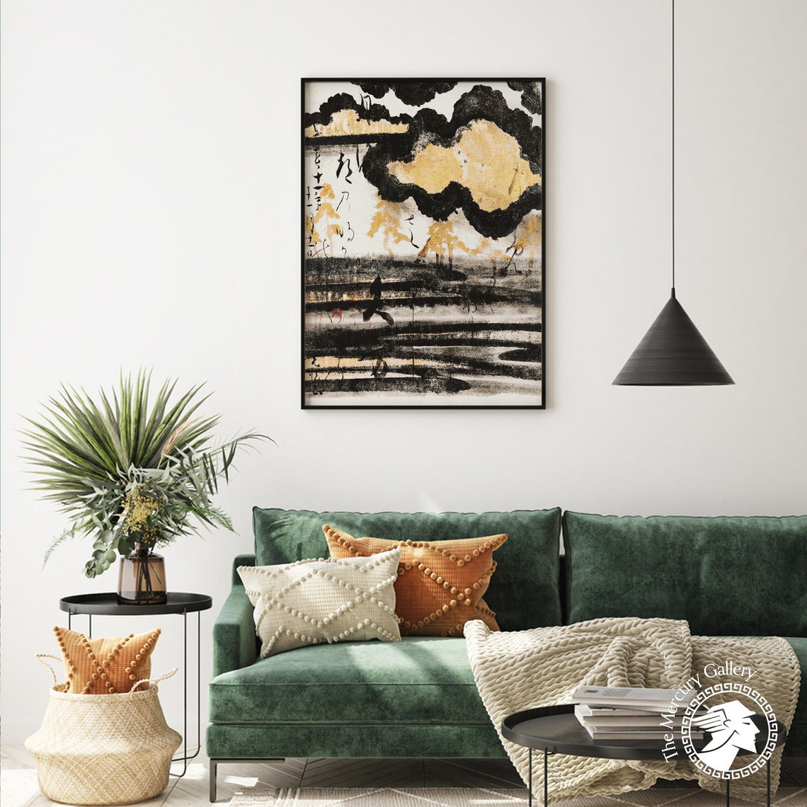 Vintage Japanese Poem Card Calligraphy Ink Painting Wall Art Poster - Image 5
