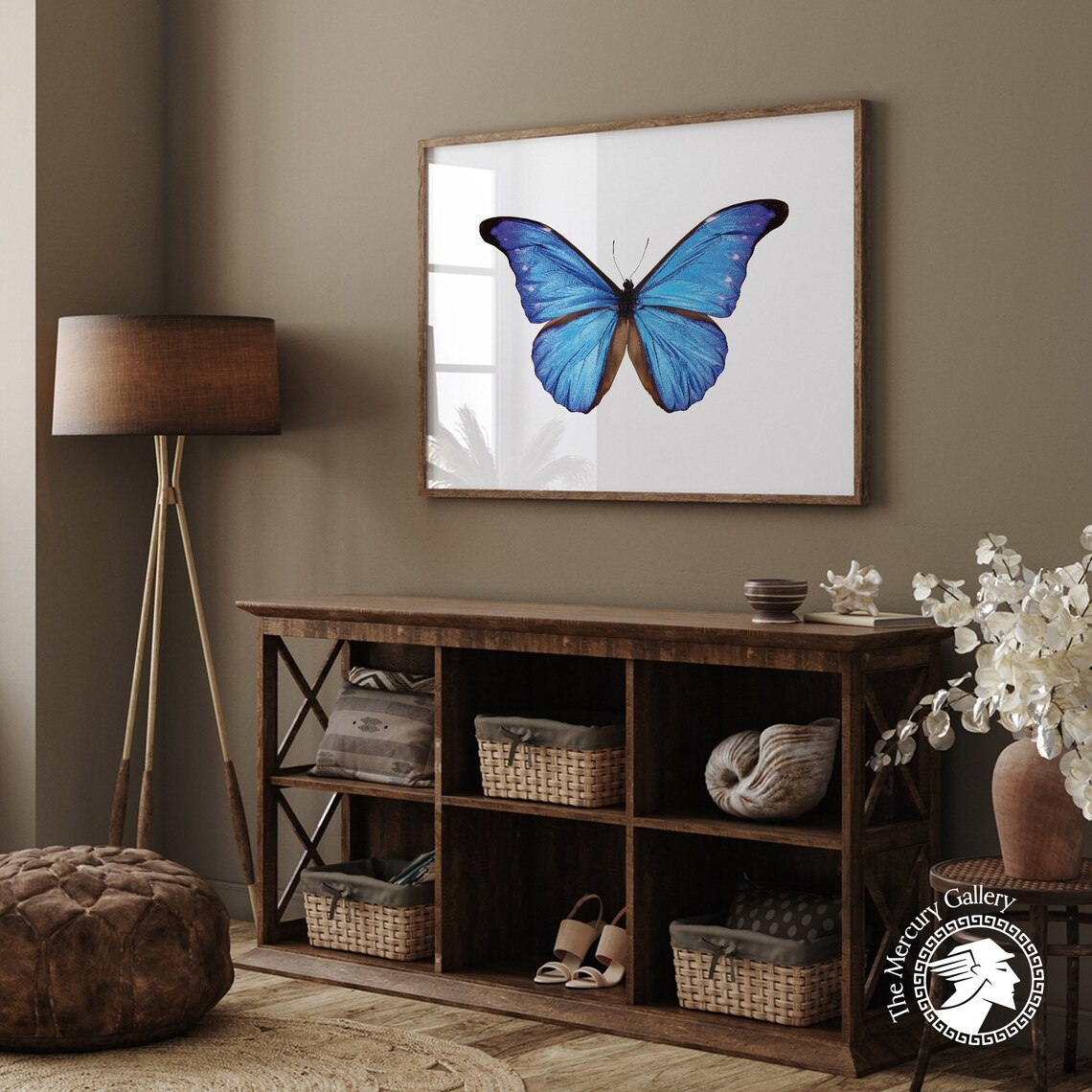 Blue Butterfly Antique Butterfly Nursery Decor Art Print - Image 2