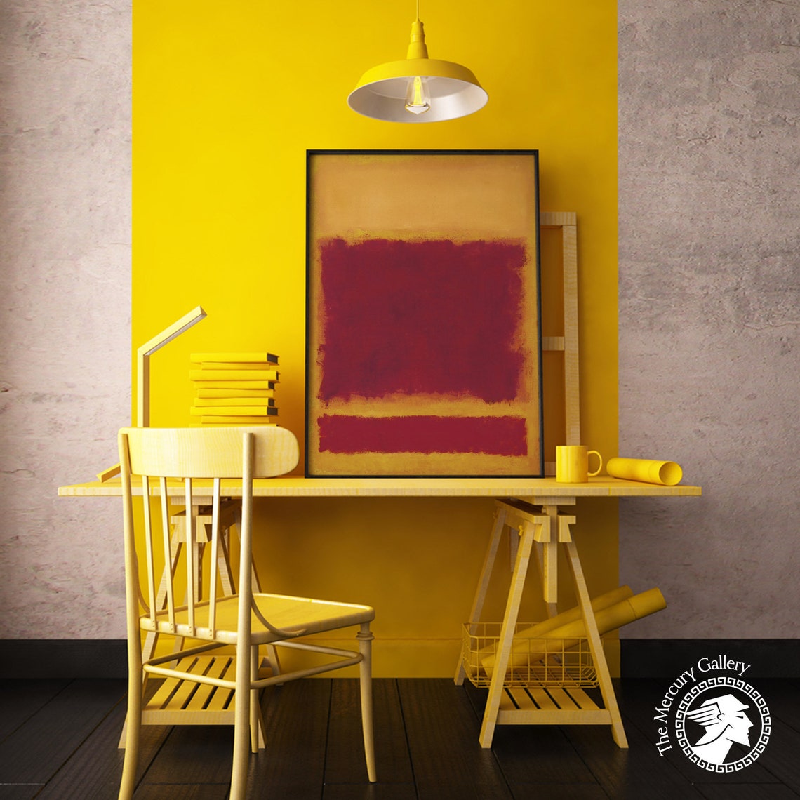 Mark Rothko Red And Orange Blocks On Gold Abstract Color Field Poster - Image 3