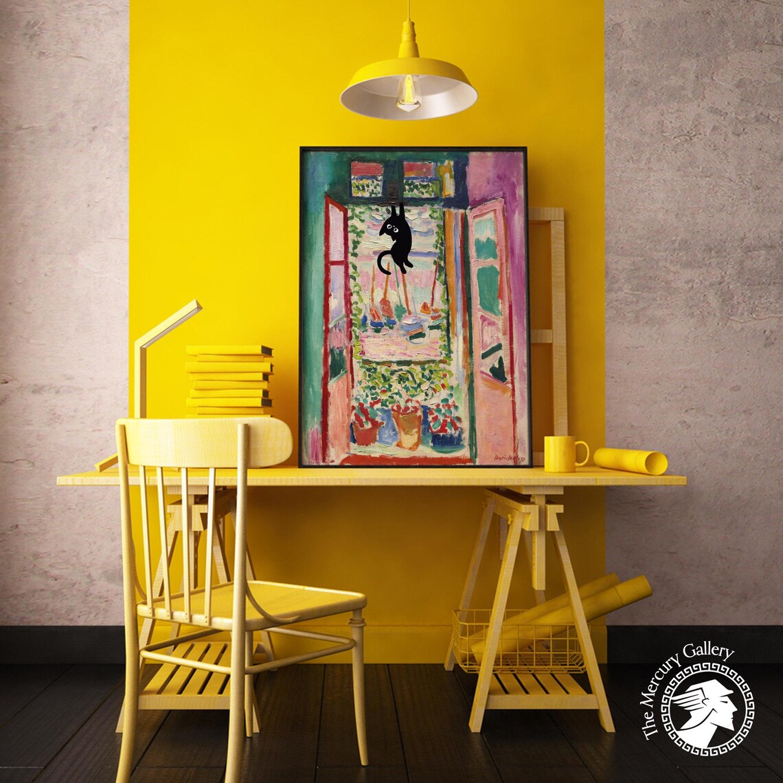 Matisse Hanging Cat Art Print, Floral Poster - Image 4