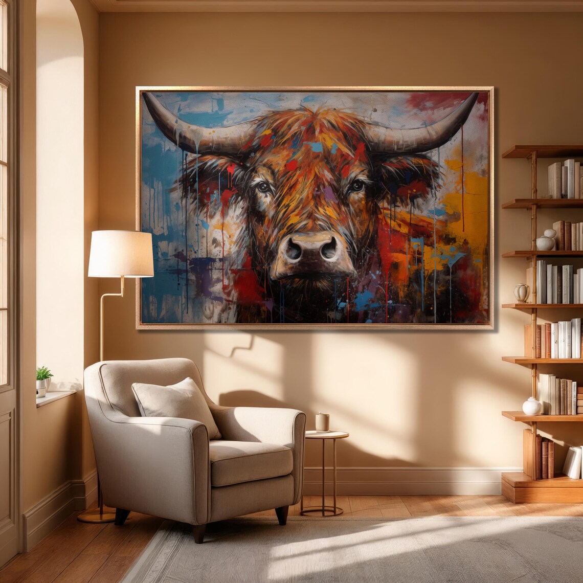 Abstract Cow Pop Art Oil Painting, Farmhouse Art Print - Image 5