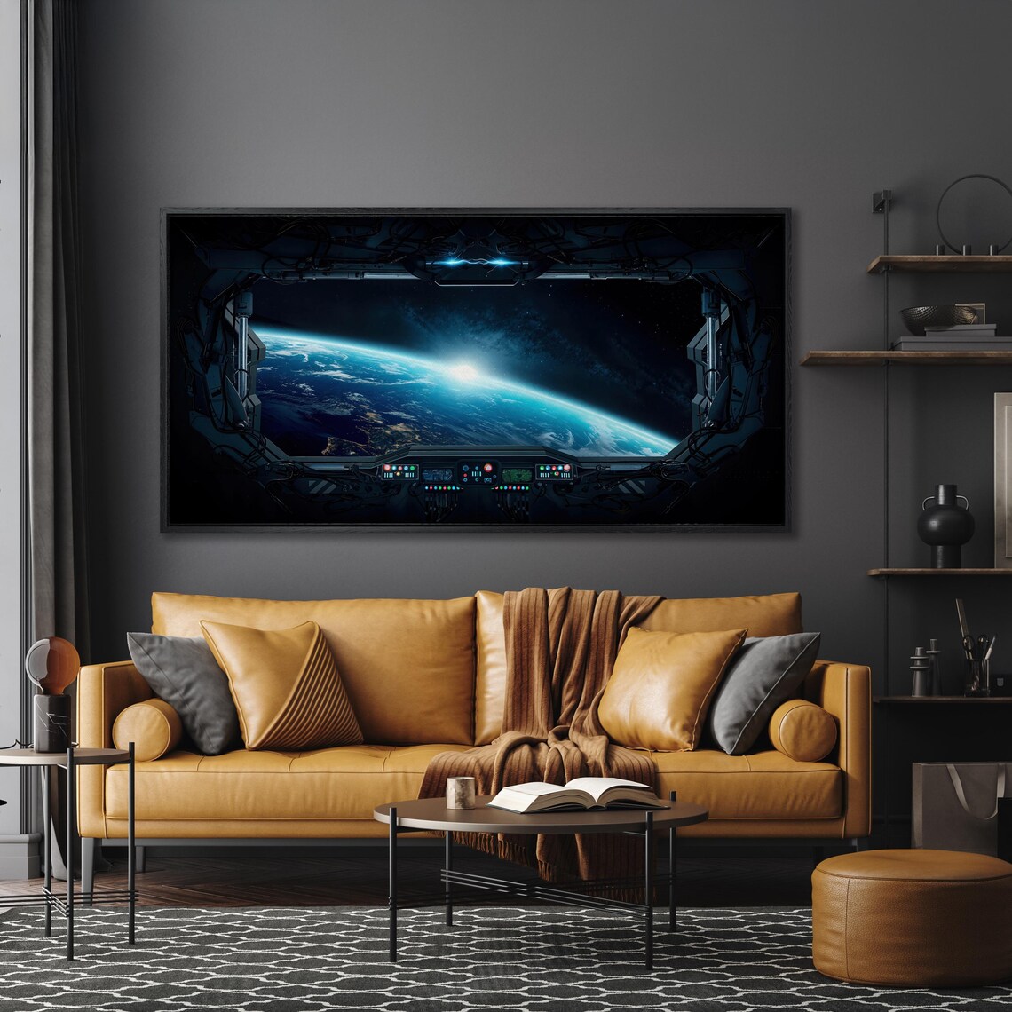 Planet Earth View From a Space Station Window Art Print - Image 3