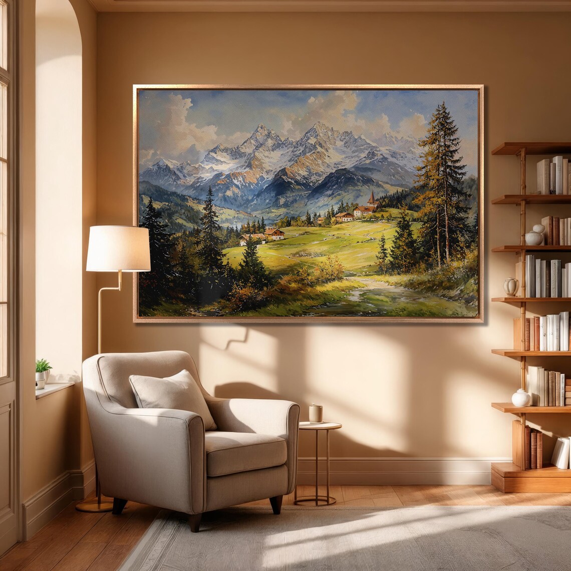 Rustic Mountain Landscape Art Print, Country Scene - Image 6