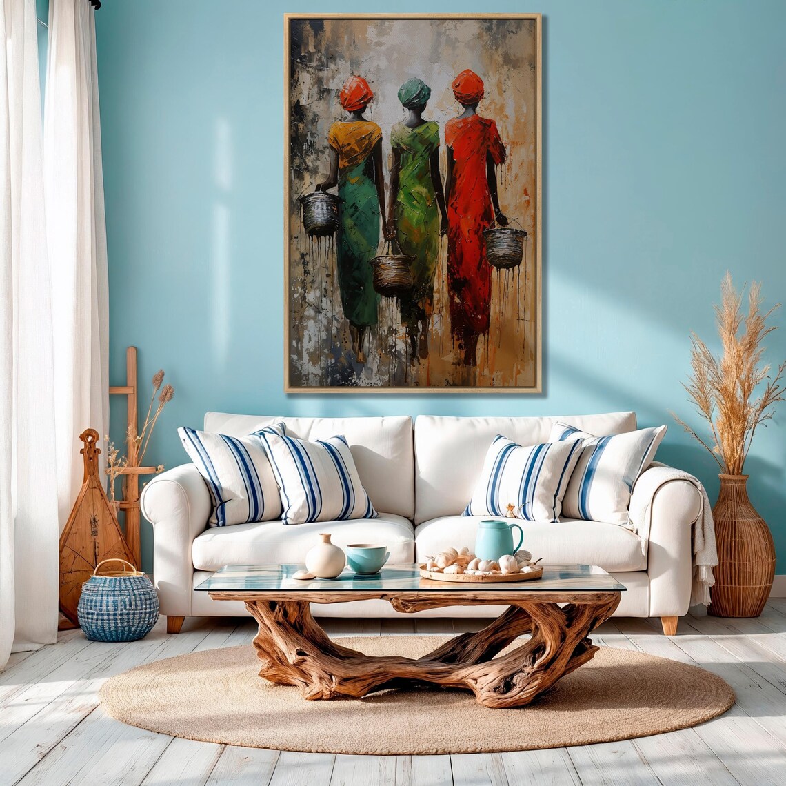 African Woman Abstract Masai Art Print, African Culture - Image 4