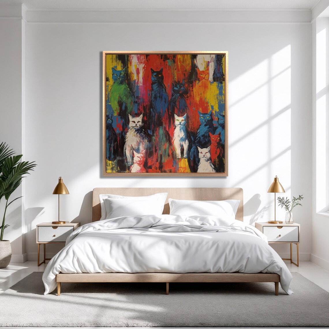 Colorful Pop Art Cats Abstract Graffiti Style Feline Painting Poster - Image 5