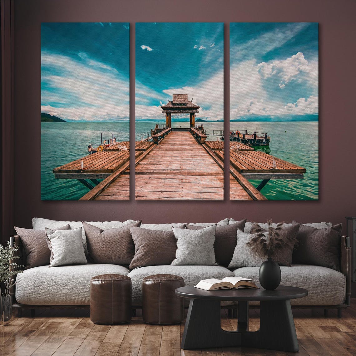Thai Pier Pavilion Over Turquoise Sea Travel Escape Wall Art - Image 6