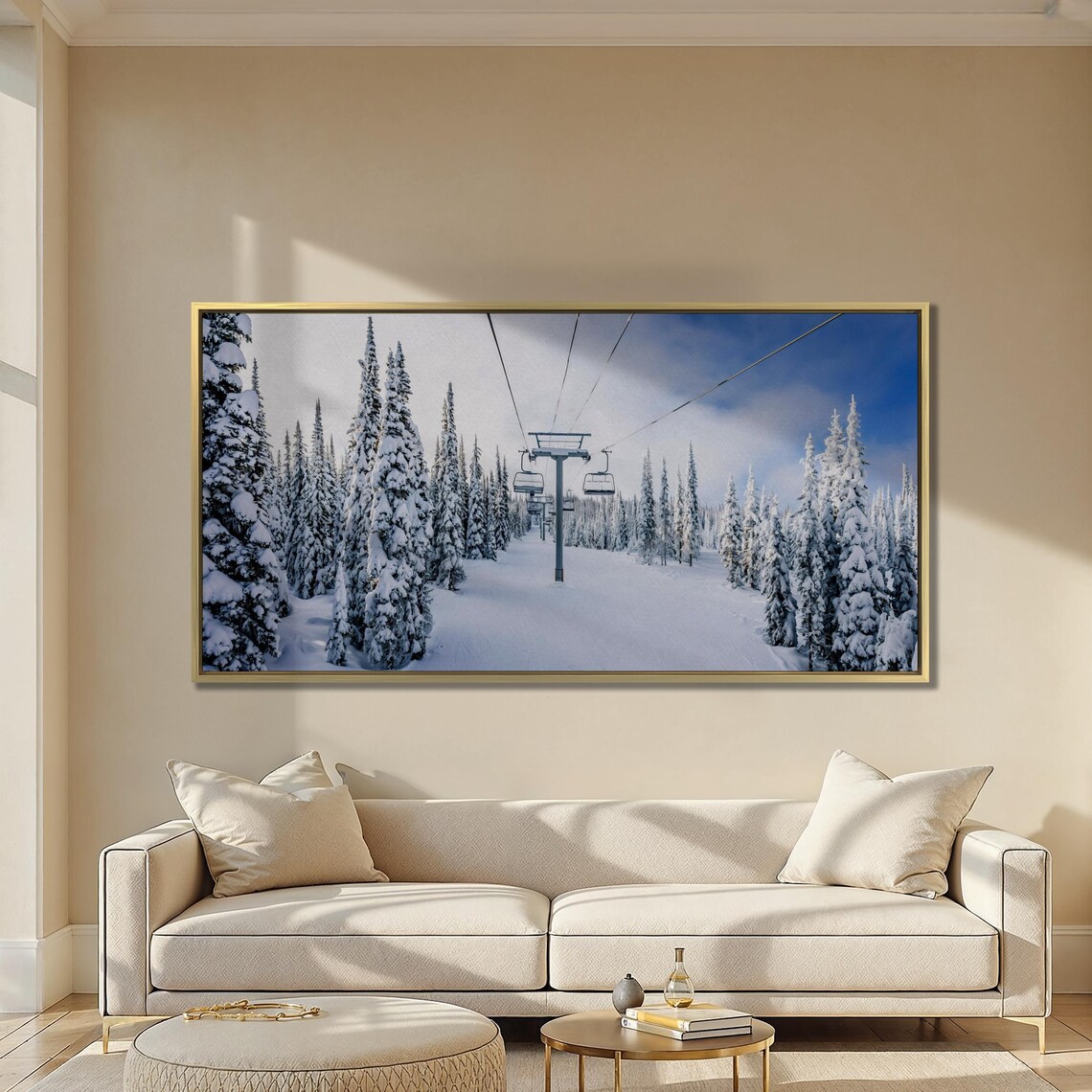 Shuswap BC Ski Lift Winter Landscape Art Print - Image 4