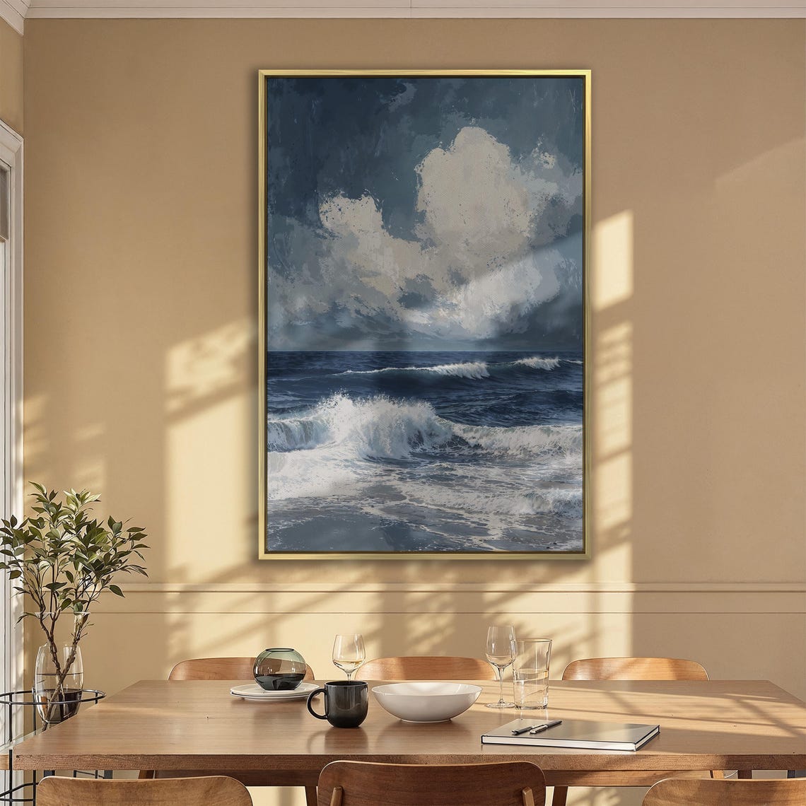 Deep Blue Ocean Waves Under Towering Dramatic Storm Clouds Poster - Image 2