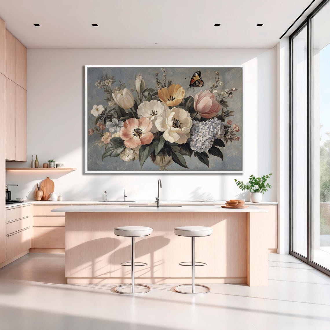 Dutch Floral Still Life With Butterfly Vintage Botanical Poster - Image 3
