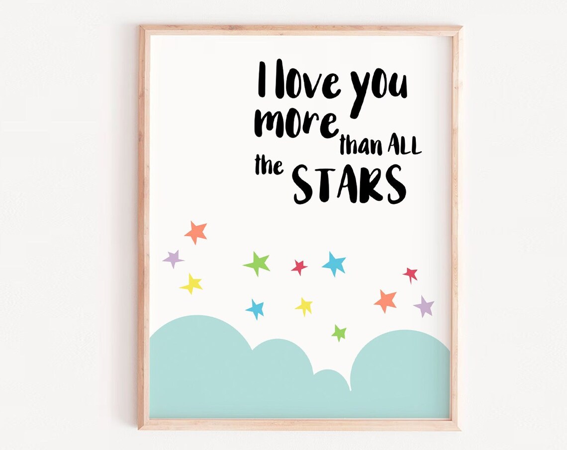 I Love You More Boys Quote Nursery Art Print