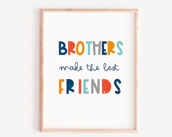 Brothers Make The Best Friends Navy Blue Poster